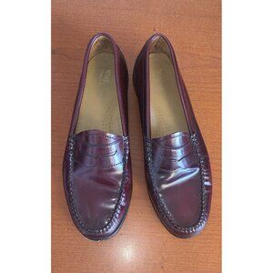 Women’s Bass Weejuns Sz.9 Leather Penny Loafers  Burgundy Slip-ons G.H. Bass
